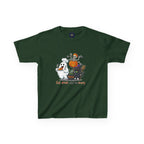 Eat Drink and Be Scary Kids Halloween T-Shirt | Cute Ghost Skeleton Pumpkin Cat Shirt for Boys Girls Trick or Treat Tee - Atlas Briefly