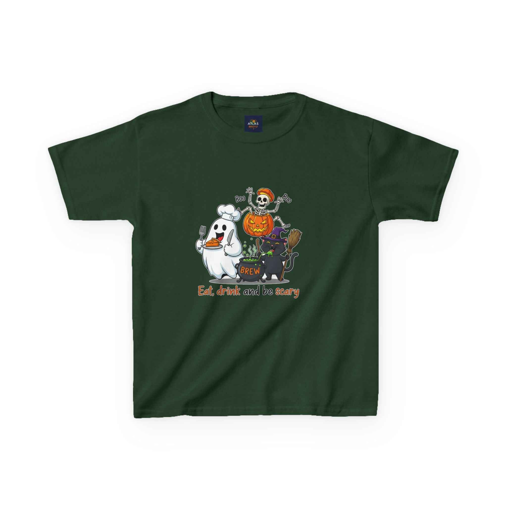 Eat Drink and Be Scary T-Shirt for kids - Atlas Briefly