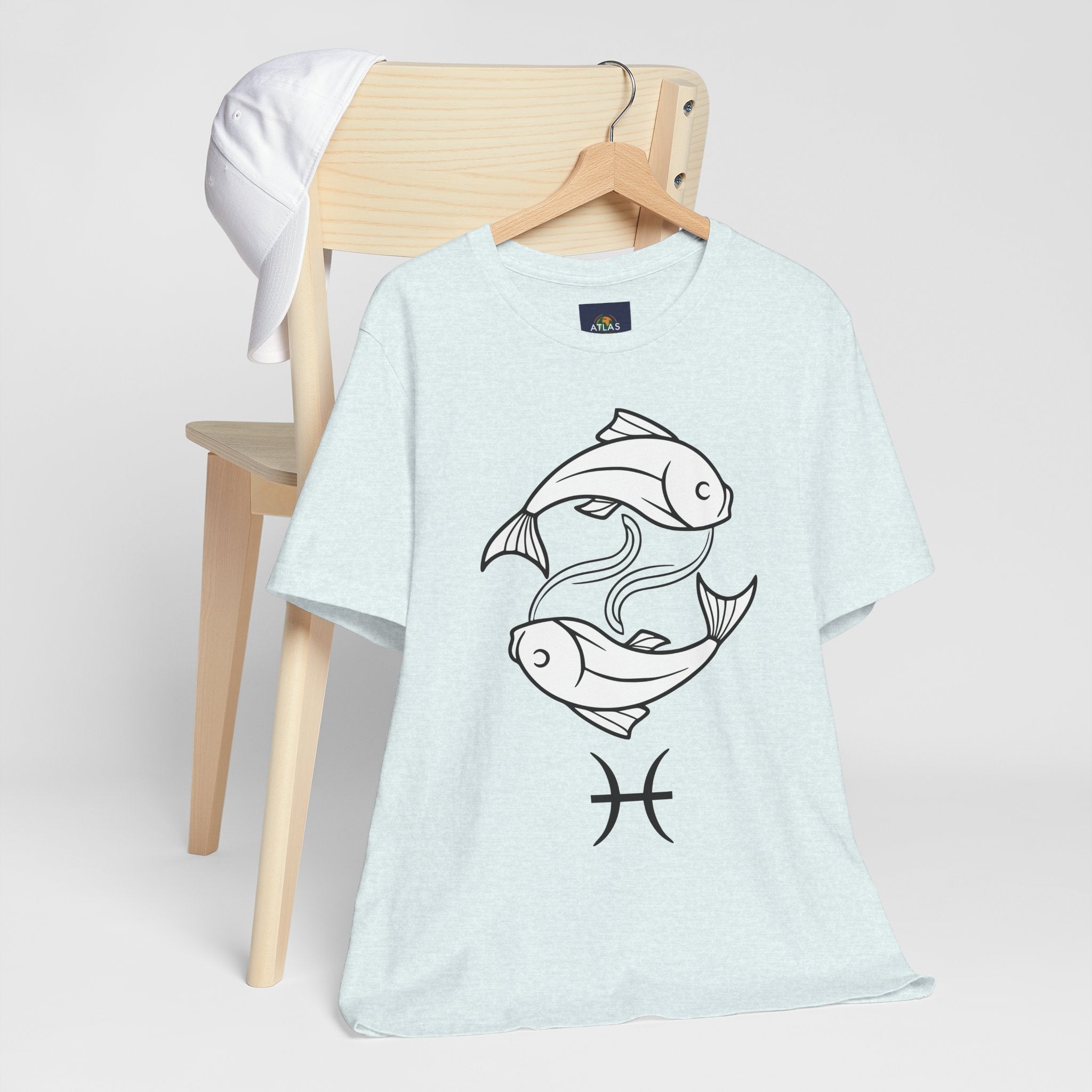 Pisces Zodiac T-shirt - Minimalist Black and White Unisex Tee