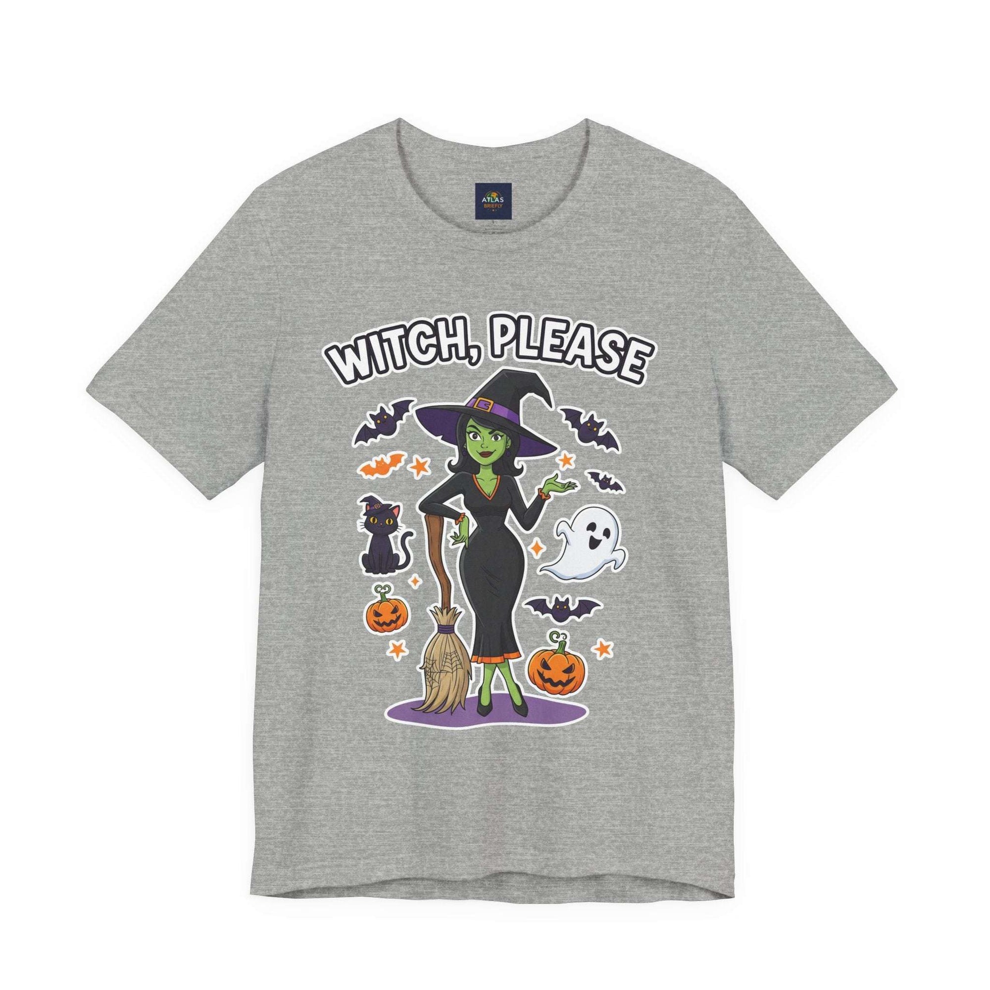 Witch Please Halloween T-Shirt - Sassy Witch Tee with Pumpkin Design | Funny Halloween Shirt - Atlas Briefly