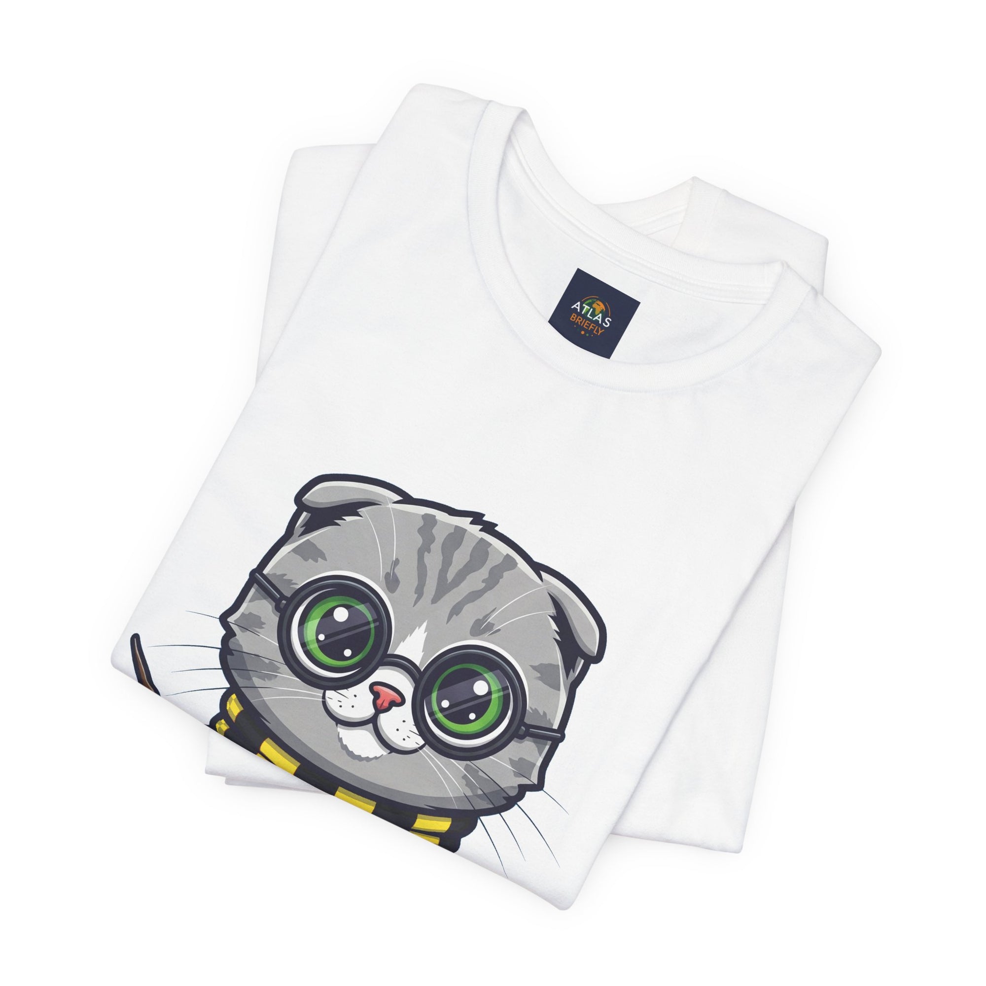 Hufflepurr Harry Potter T-Shirt - Funny Wizarding World Tee | Cute Potter Cat Gift - Atlas Briefly