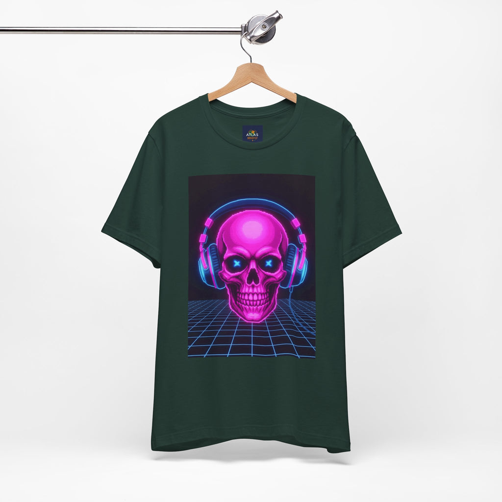Neon Skull Synthwave Tee - Atlas Briefly