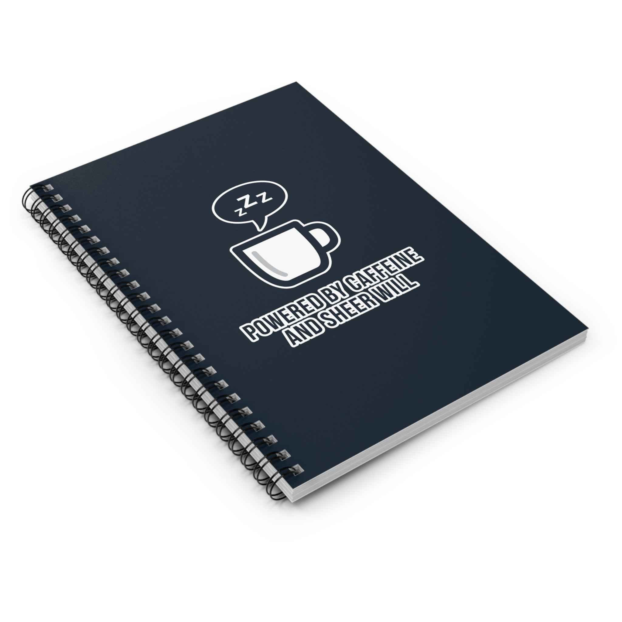 Powered by Caffeine Notebook - Humorous Coffee Notes | Minimalist Gift - US Version - Atlas Briefly