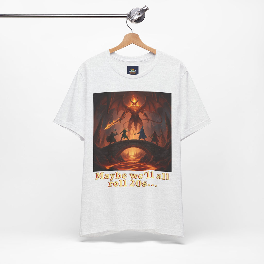 D&D Fantasy T-Shirt - Roll a Natural 20 Dungeon Master RPG Unisex Tee - Atlas Briefly