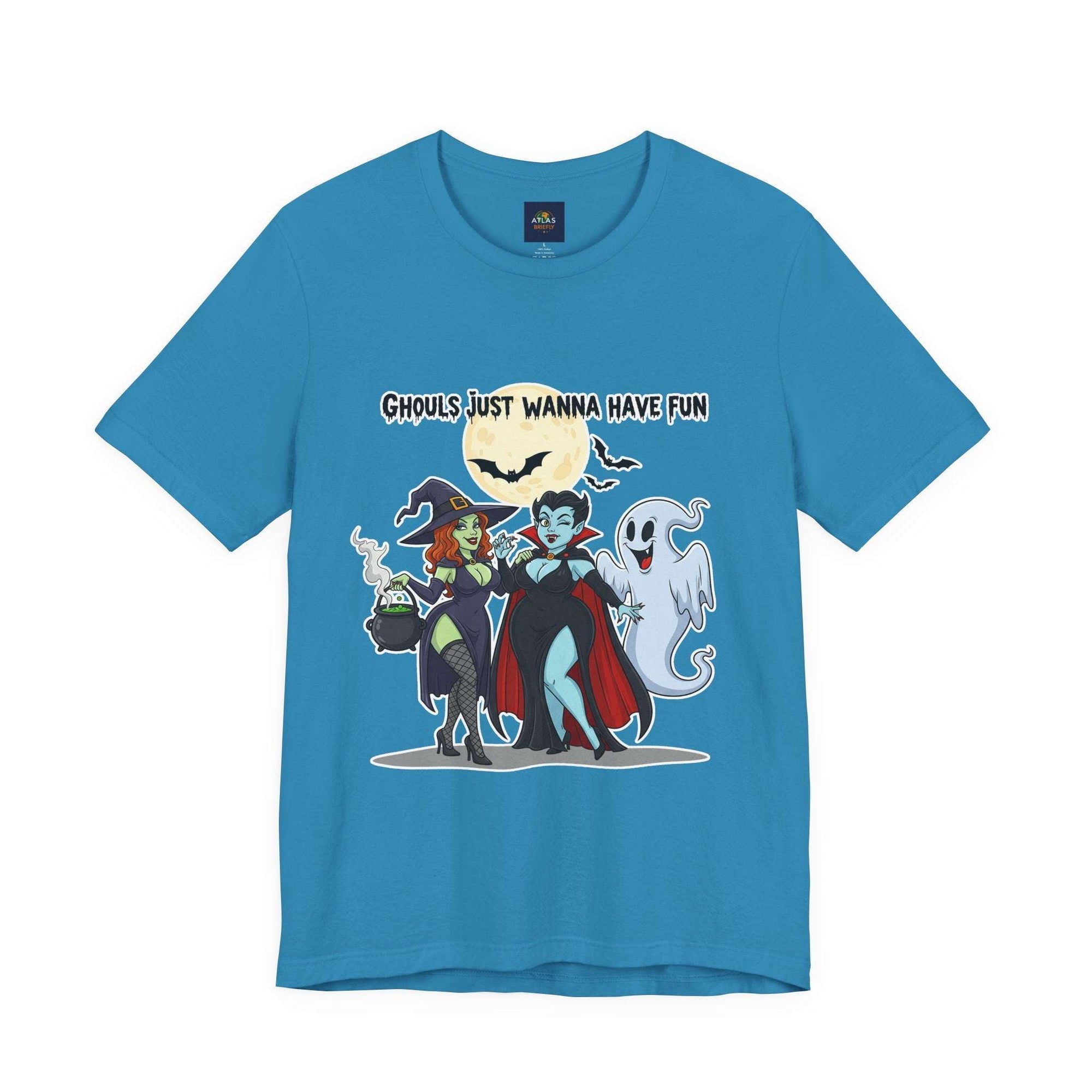 Ghouls Just Wanna Have Fun Halloween T-Shirt - Cute Witch Vampire Ghost Tee | Halloween Character Shirt - Atlas Briefly