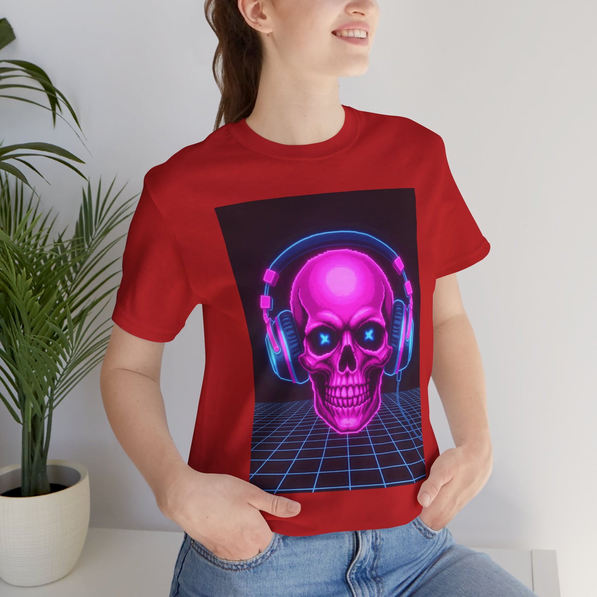 Neon Skull Synthwave Tee - Atlas Briefly