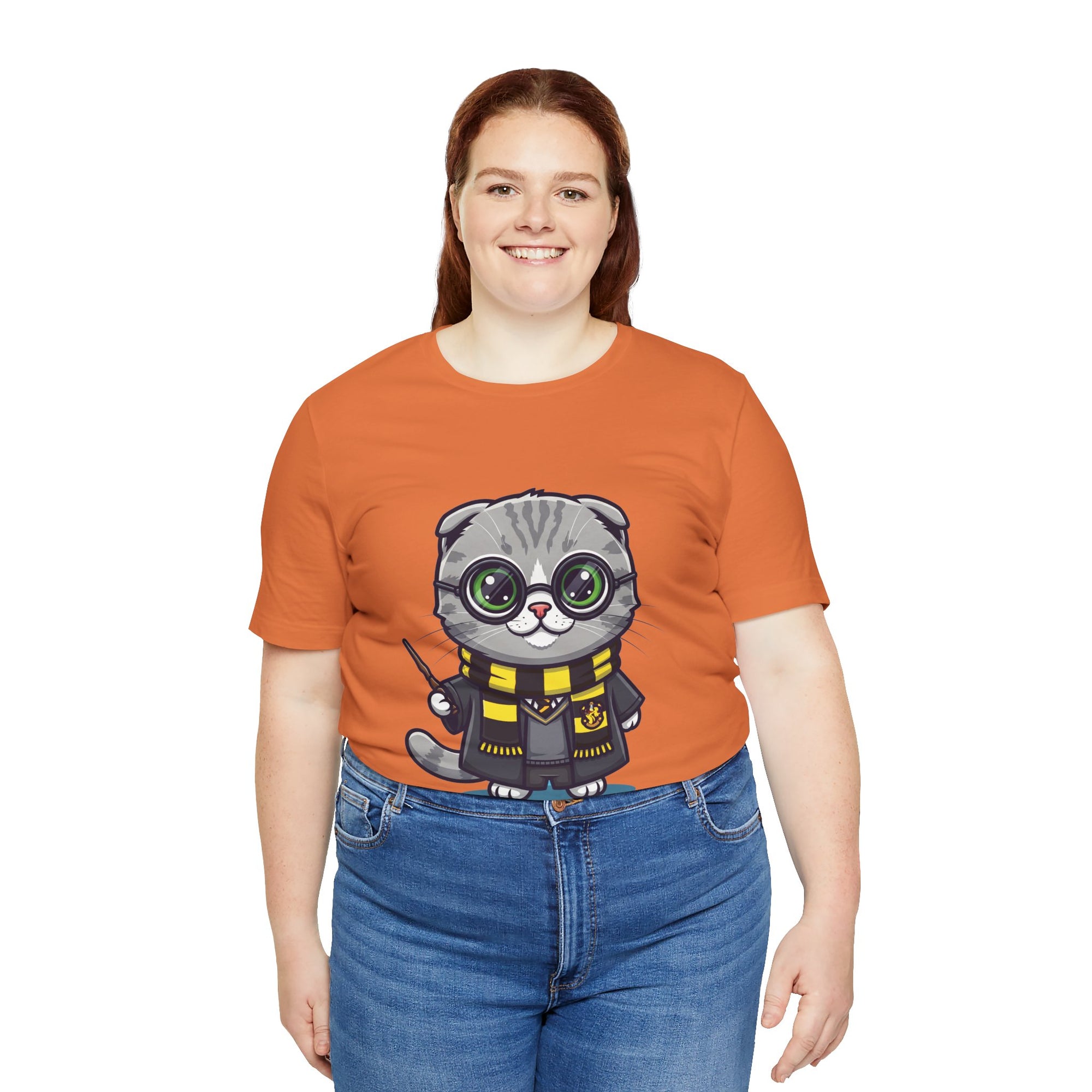 Hufflepurr Harry Potter T-Shirt - Funny Wizarding World Tee | Cute Potter Cat Gift - Atlas Briefly