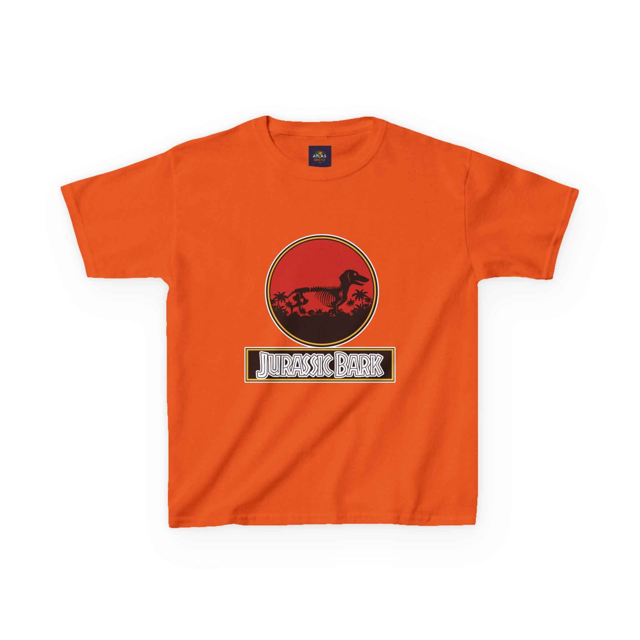 Kids Dachshund T-Shirt - Jurassic Bark Wiener Dog Tee - Atlas Briefly