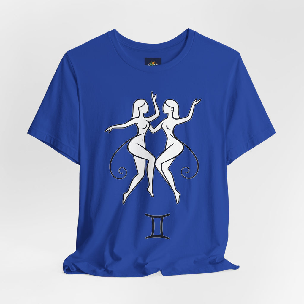 Gemini Zodiac Tee - Minimalistic Black and White Unisex Design