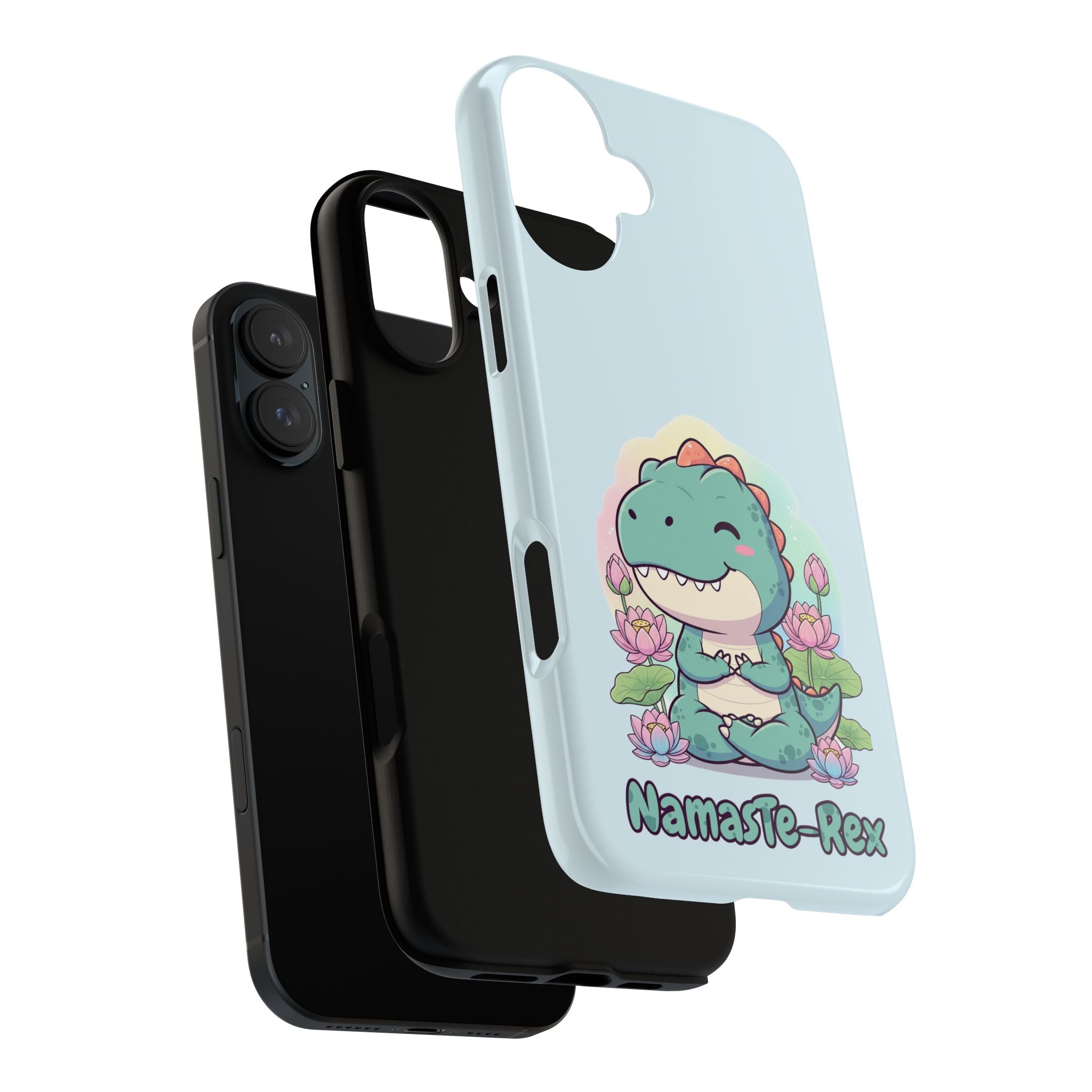 NamasTe-Rex Meditating Dinosaur Phone Case - Funny Yoga T-Rex Mobile Cover | Zen Tech Gift - Atlas Briefly