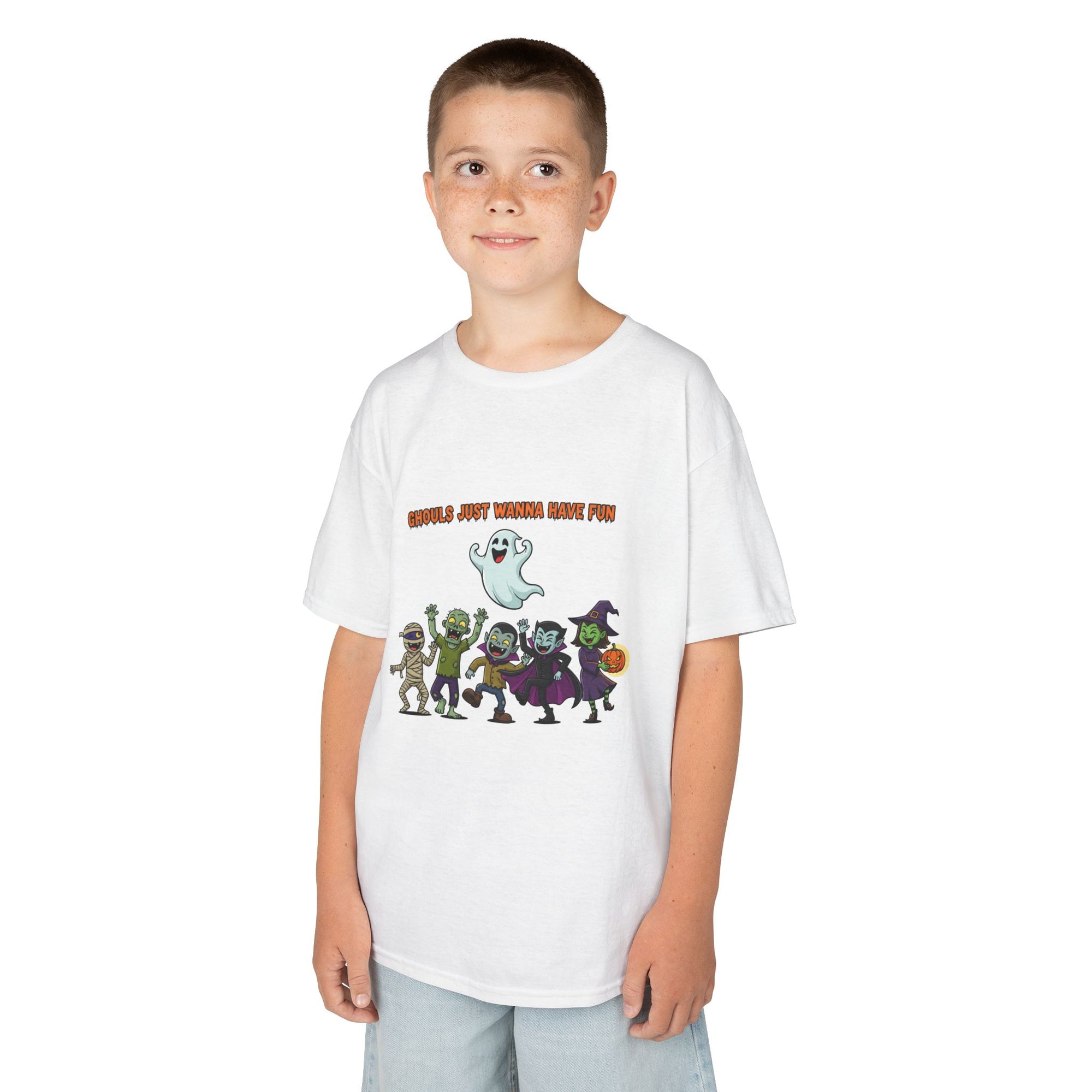Ghouls Just Wanna Have Fun Kids Halloween T-Shirt | Funny Ghost Mummy Zombie Vampire Witch Shirt for Boys & Girls Trick or Treat Tee - Atlas Briefly