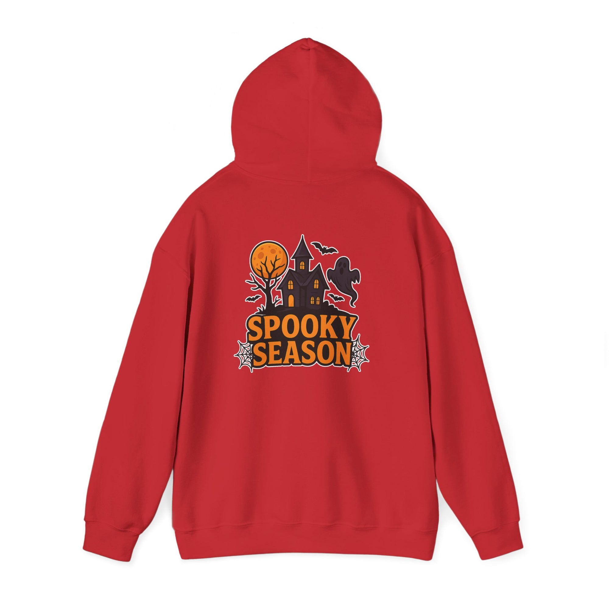 Spooky Season Halloween Hoodie - Haunted House Ghost Bat Design | Cozy Halloween Sweatshirt - Atlas Briefly