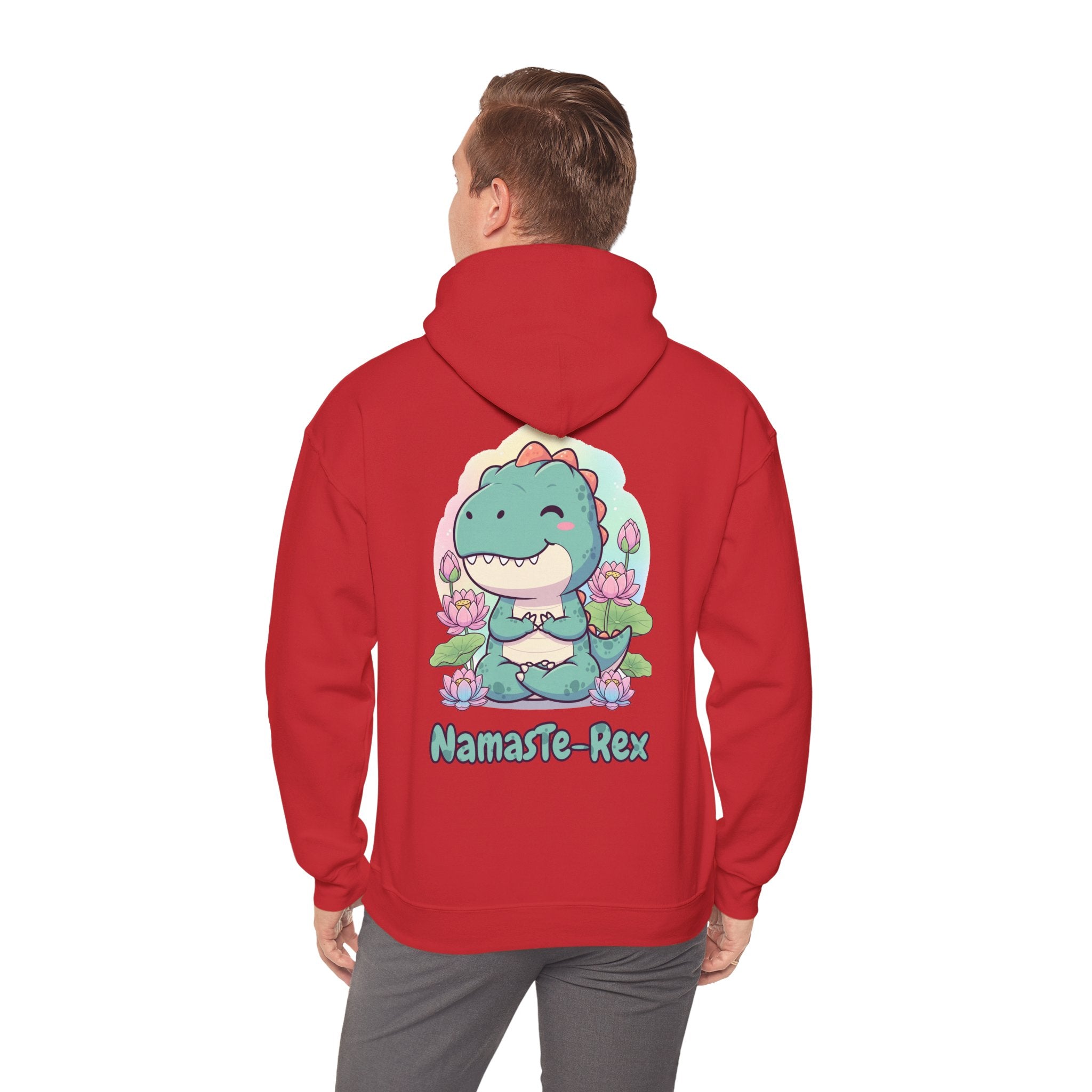 NamasTe-Rex Meditating Dinosaur Hoodie - Funny Yoga Sweatshirt | Zen T-Rex Gift - Atlas Briefly