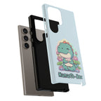 NamasTe-Rex Meditating Dinosaur Phone Case - Funny Yoga T-Rex Mobile Cover | Zen Tech Gift - Atlas Briefly