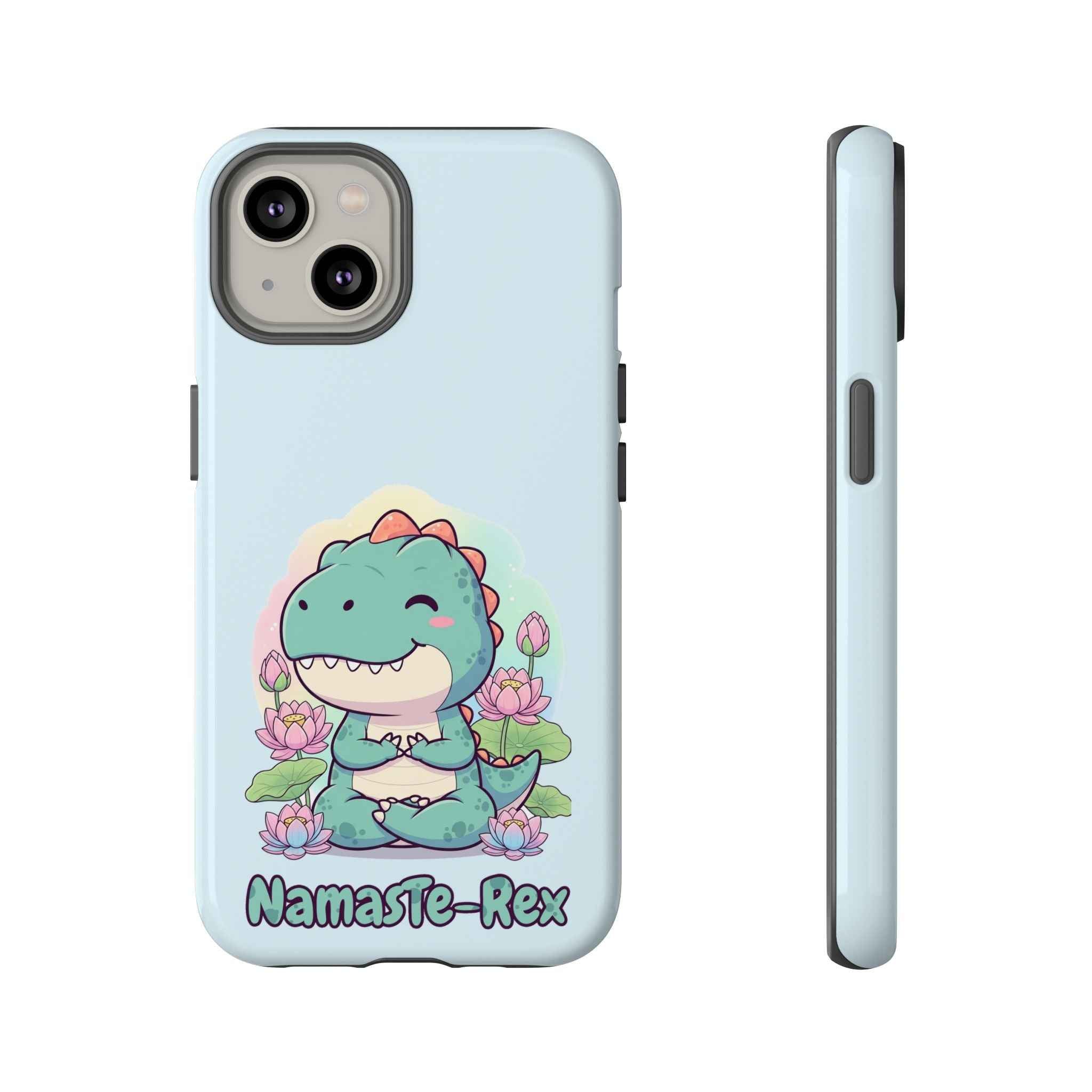 NamasTe-Rex Phone Case - Funny Yoga T-Rex Meditating Dinosaur Mobile Cover for Zen Lovers - Atlas Briefly