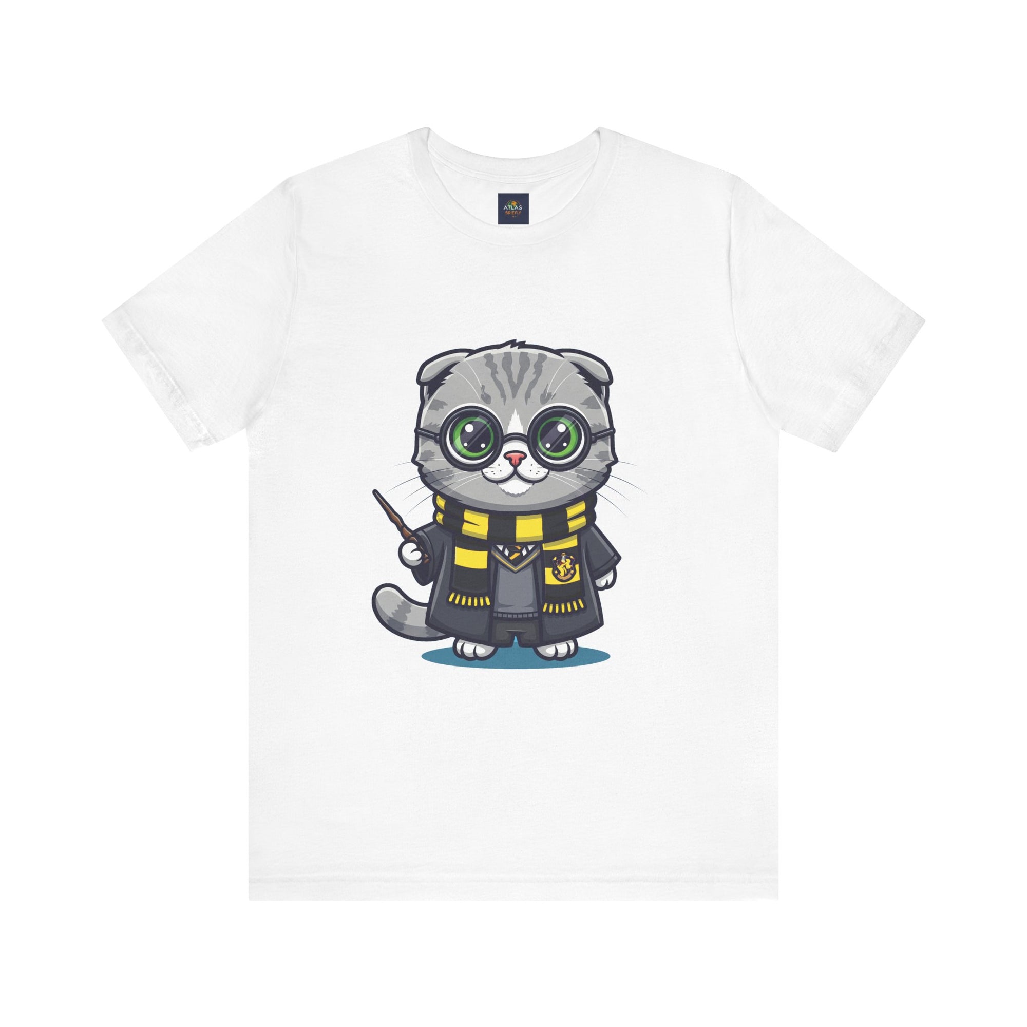 Hufflepurr Harry Potter T-Shirt - Funny Wizarding World Tee | Cute Potter Cat Gift - Atlas Briefly
