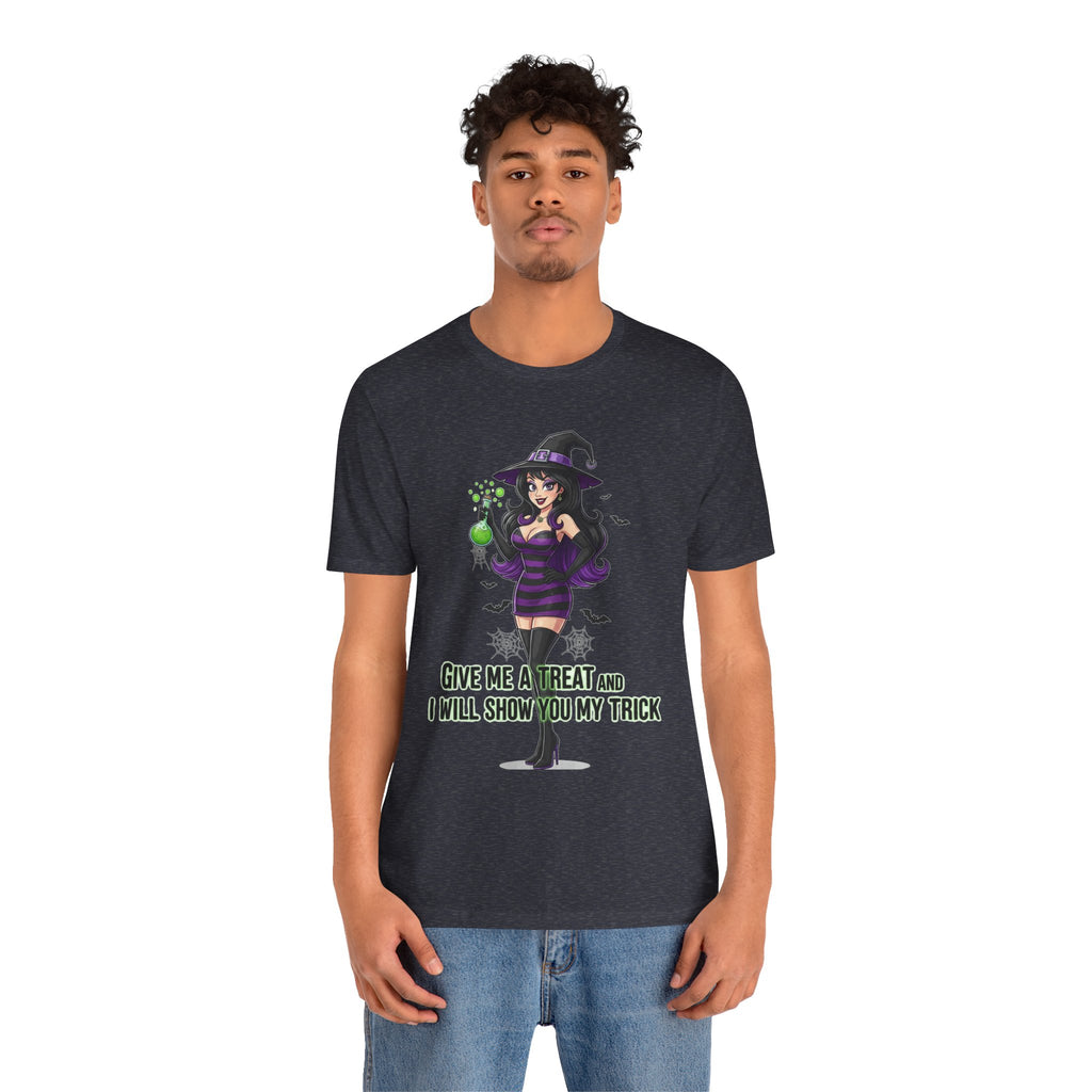 Sexy Witch Halloween T-Shirt - Flirty Witch Costume Tee | Trick or Treat Halloween Shirt - Atlas Briefly
