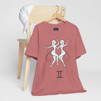 Gemini Zodiac Tee - Minimalistic Black and White Unisex Design