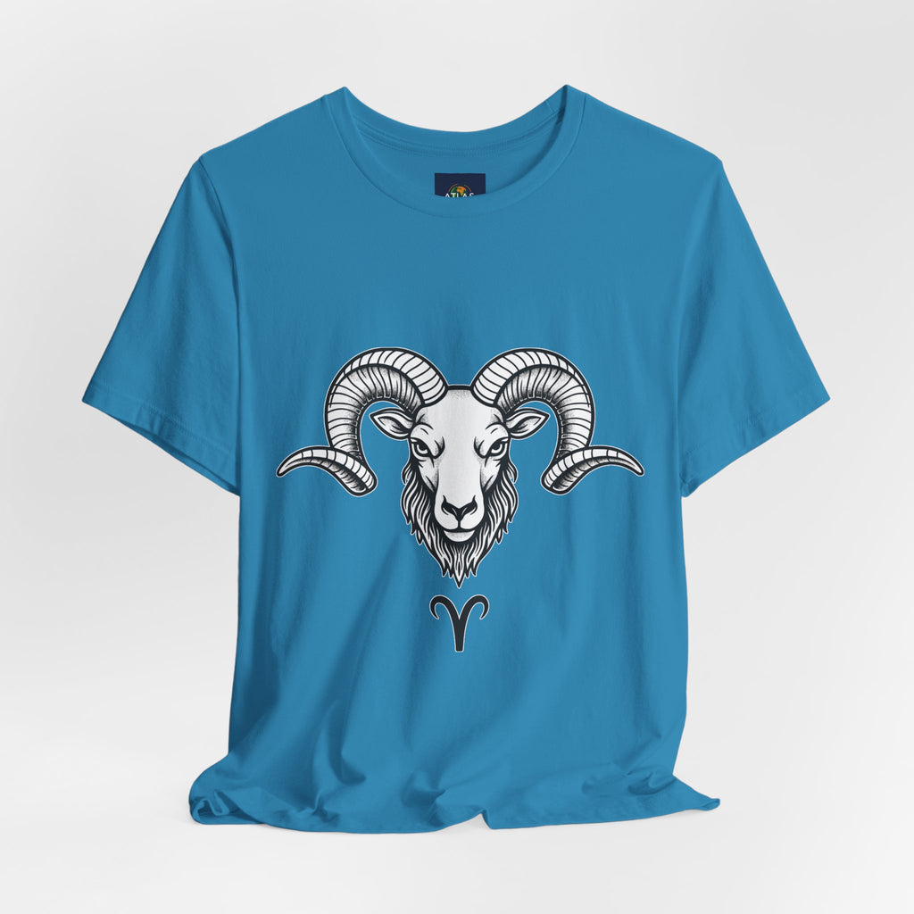 Aries Horoscope Tee - Unisex Black and White Minimal Design