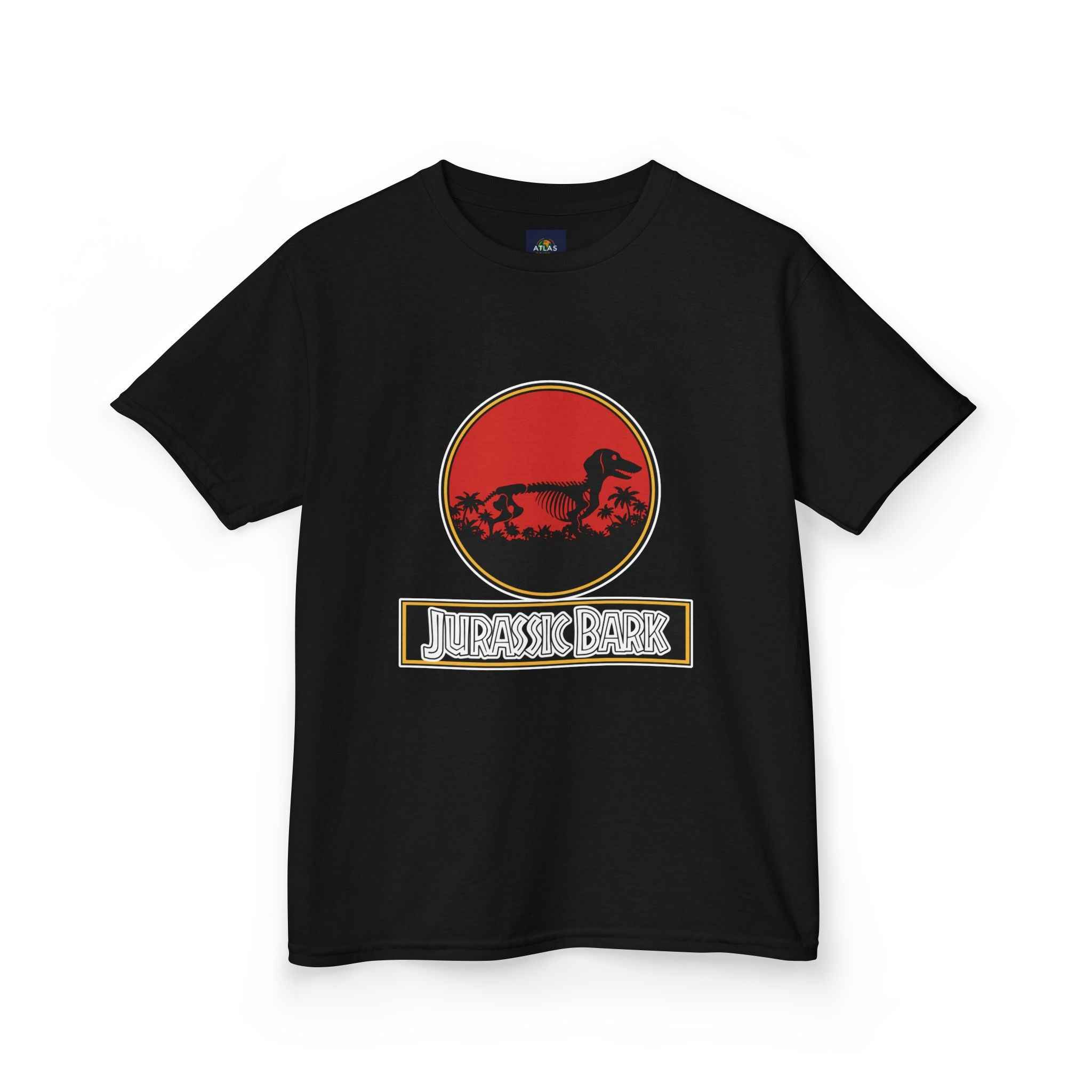 Kids Dachshund T-Shirt - Jurassic Bark Wiener Dog Tee - Atlas Briefly