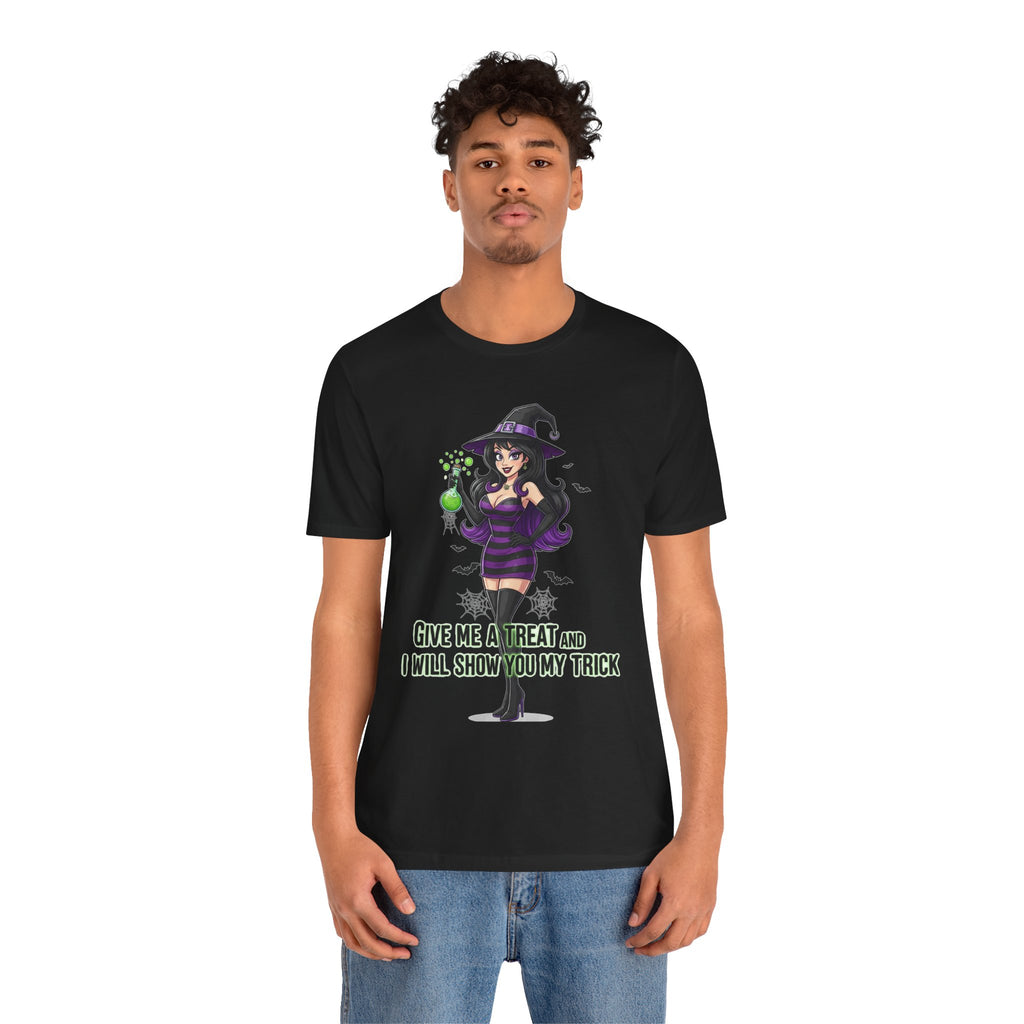 Sexy Witch Halloween T-Shirt - Flirty Witch Costume Tee | Trick or Treat Halloween Shirt - Atlas Briefly