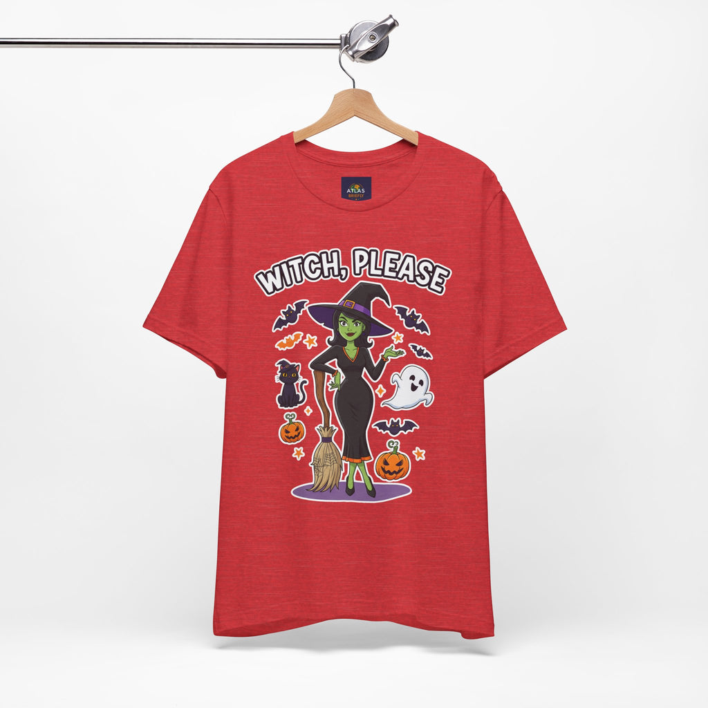 Witch Please Halloween T-Shirt - Sassy Witch Tee with Pumpkin Design | Funny Halloween Shirt - Atlas Briefly