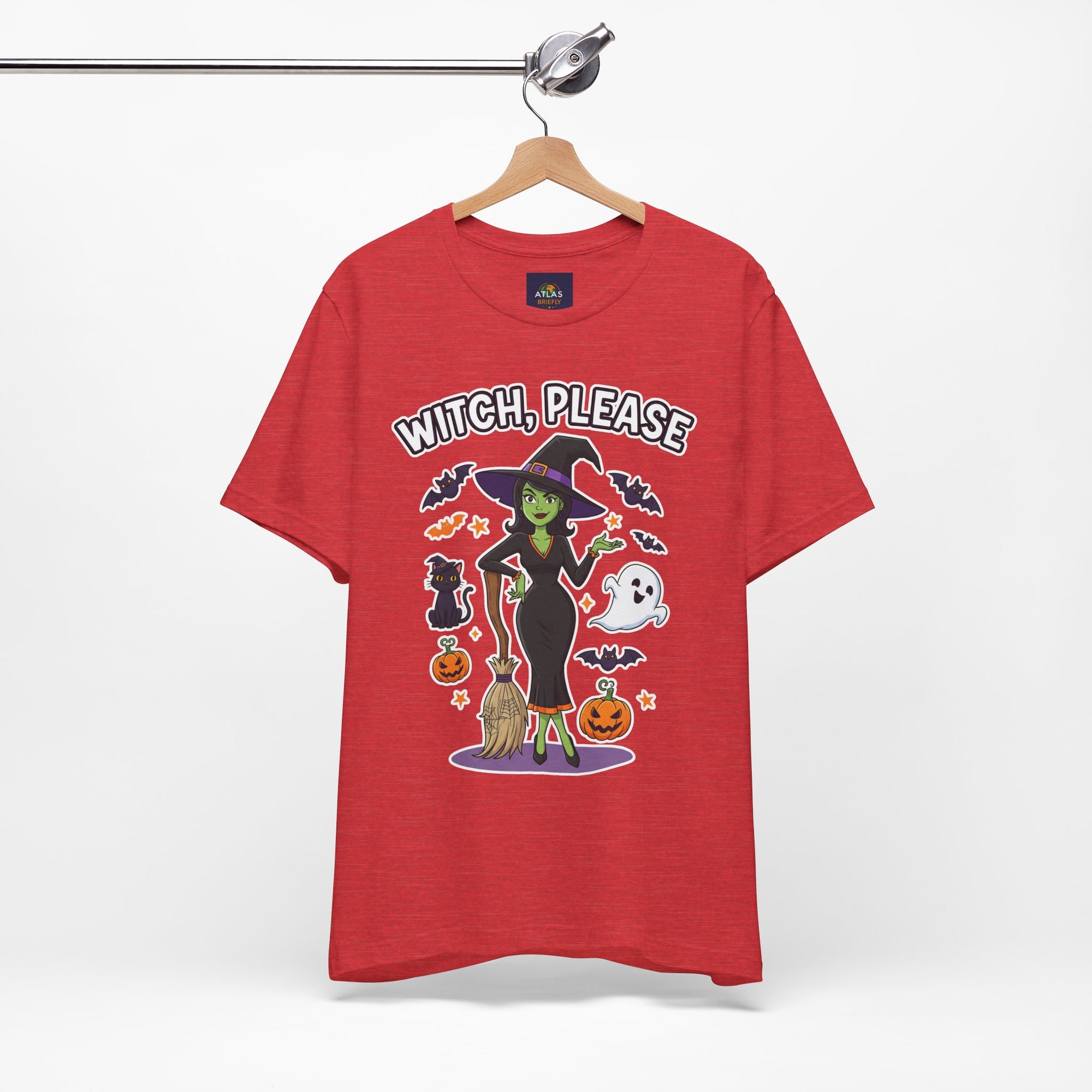 Witch Please Halloween T-Shirt - Sassy Witch Tee with Pumpkin Design | Funny Halloween Shirt - Atlas Briefly
