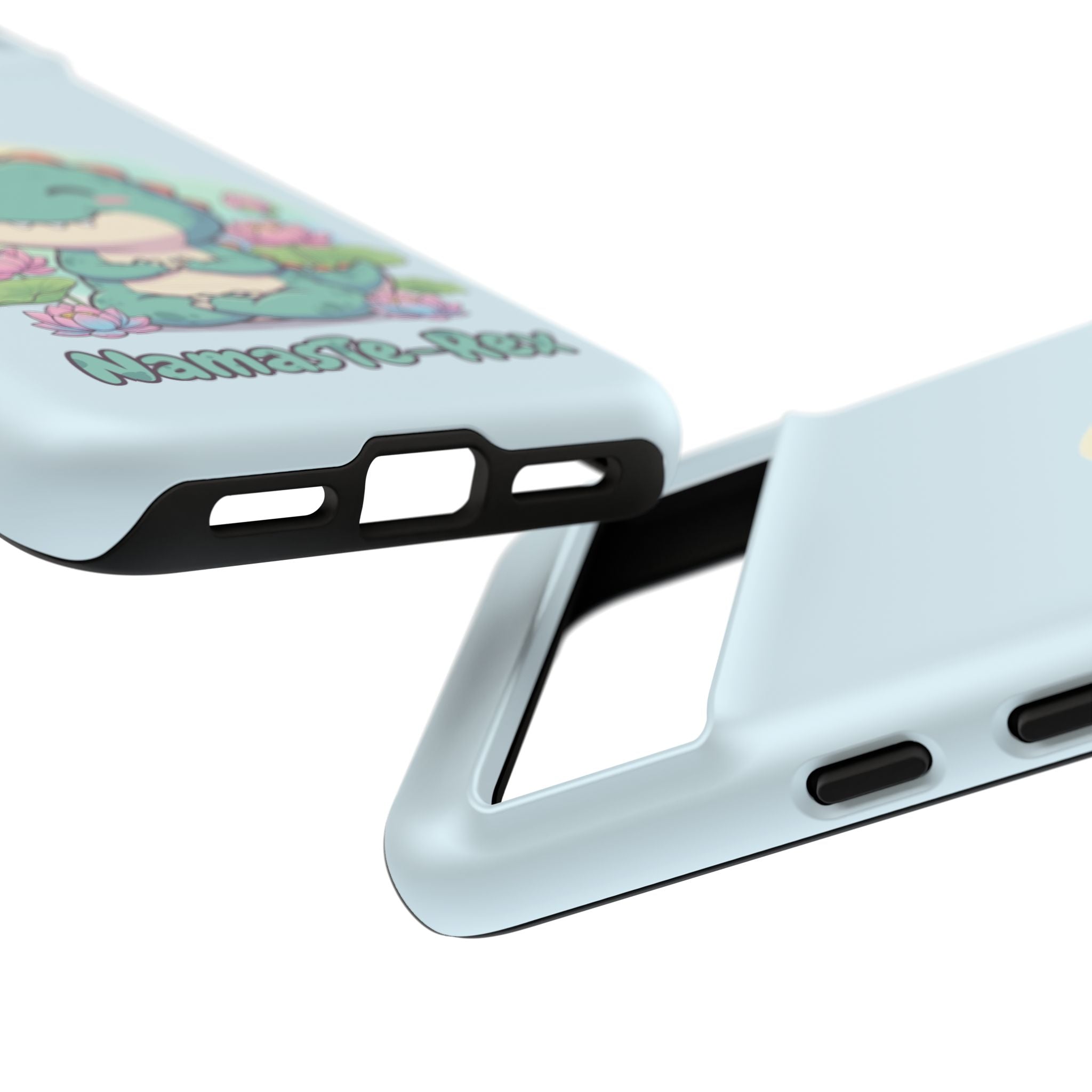 NamasTe-Rex Meditating Dinosaur Phone Case - Funny Yoga T-Rex Mobile Cover | Zen Tech Gift - Atlas Briefly