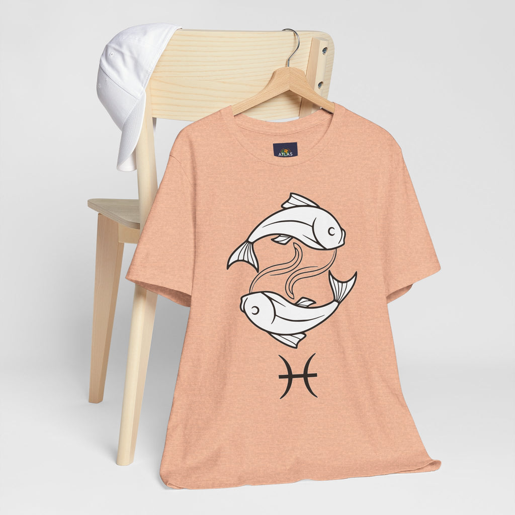 Pisces Zodiac T-shirt - Minimalist Black and White Unisex Tee