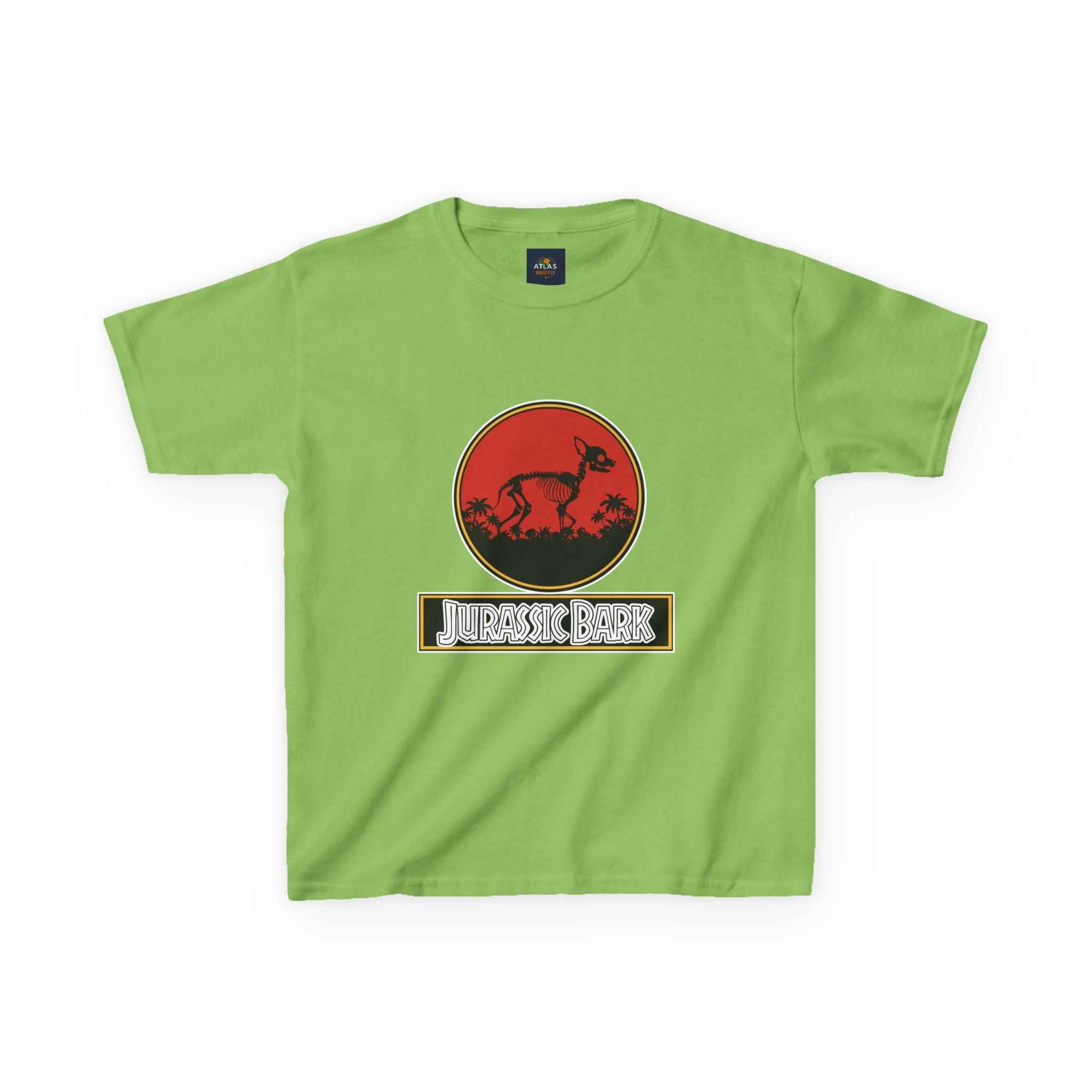 Kids Chihuahua Jurassic Bark T-Shirt - Fun Dog & Dinosaur Tee for Young Pet Lovers - Atlas Briefly