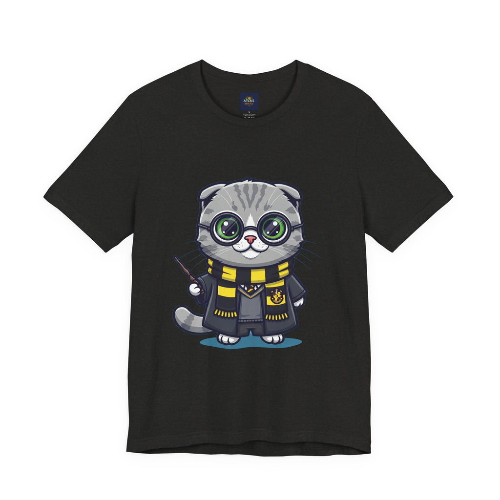 Hufflepurr Harry Potter T-Shirt - Funny Wizarding World Tee | Cute Potter Cat Gift - Atlas Briefly