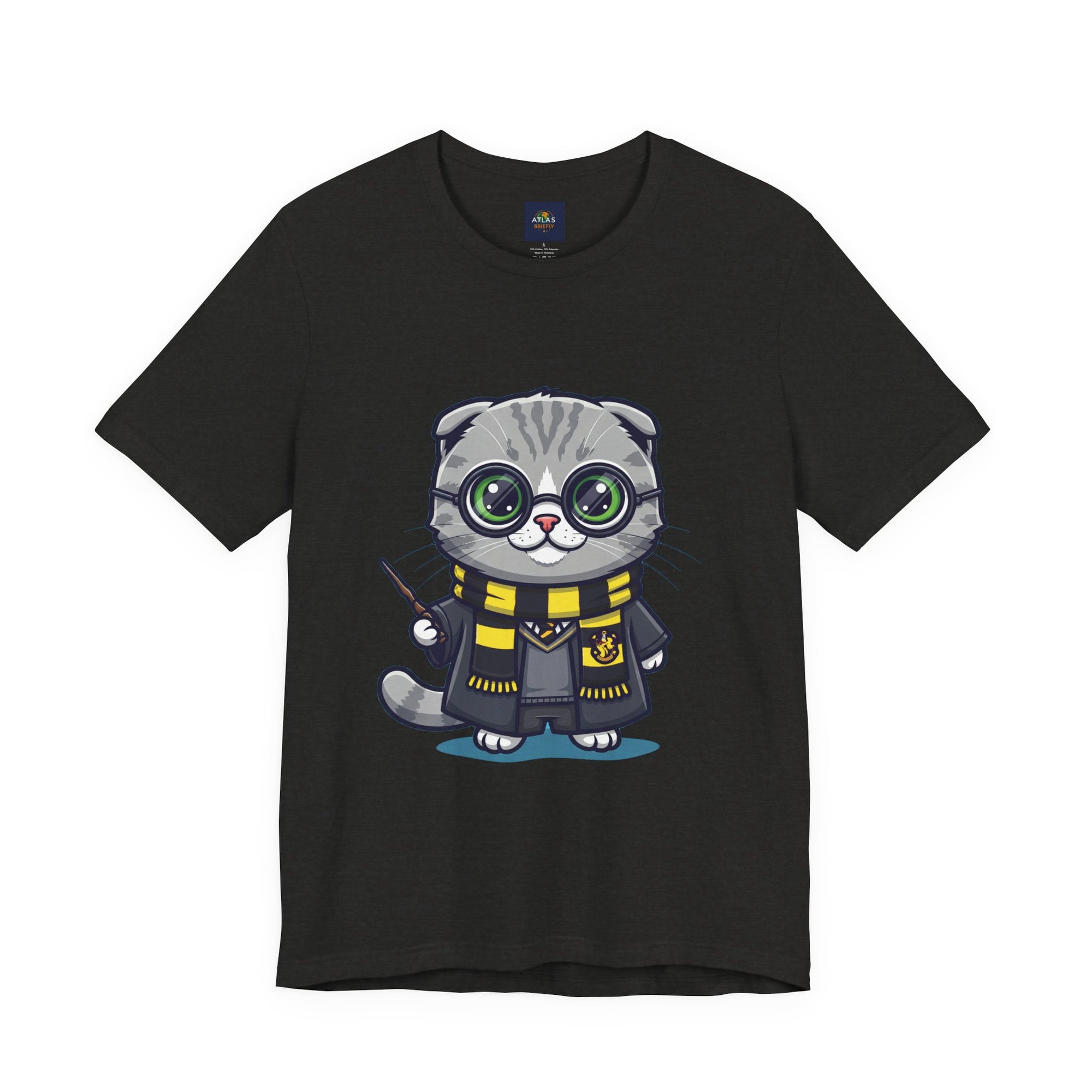Hufflepurr Harry Potter T-Shirt - Funny Wizarding World Tee | Cute Potter Cat Gift - Atlas Briefly