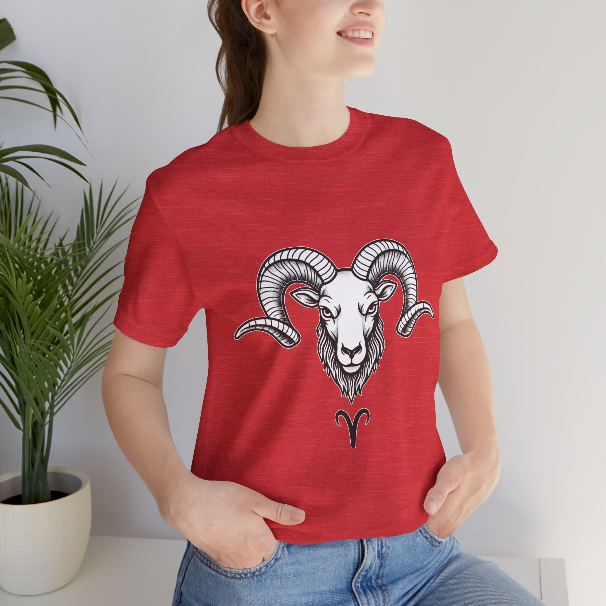 Aries Horoscope Tee - Unisex Black and White Minimal Design