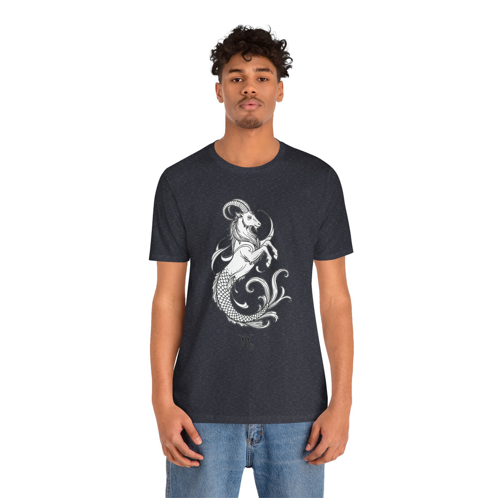 Capricorn Zodiac Tee - Unisex Minimalist Horoscope Shirt in Black and White
