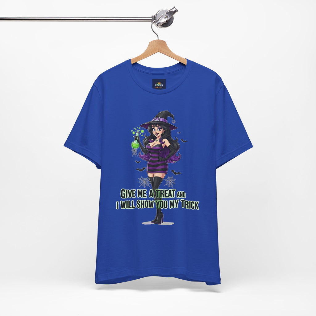 Sexy Witch Halloween T-Shirt - Flirty Witch Costume Tee | Trick or Treat Halloween Shirt - Atlas Briefly