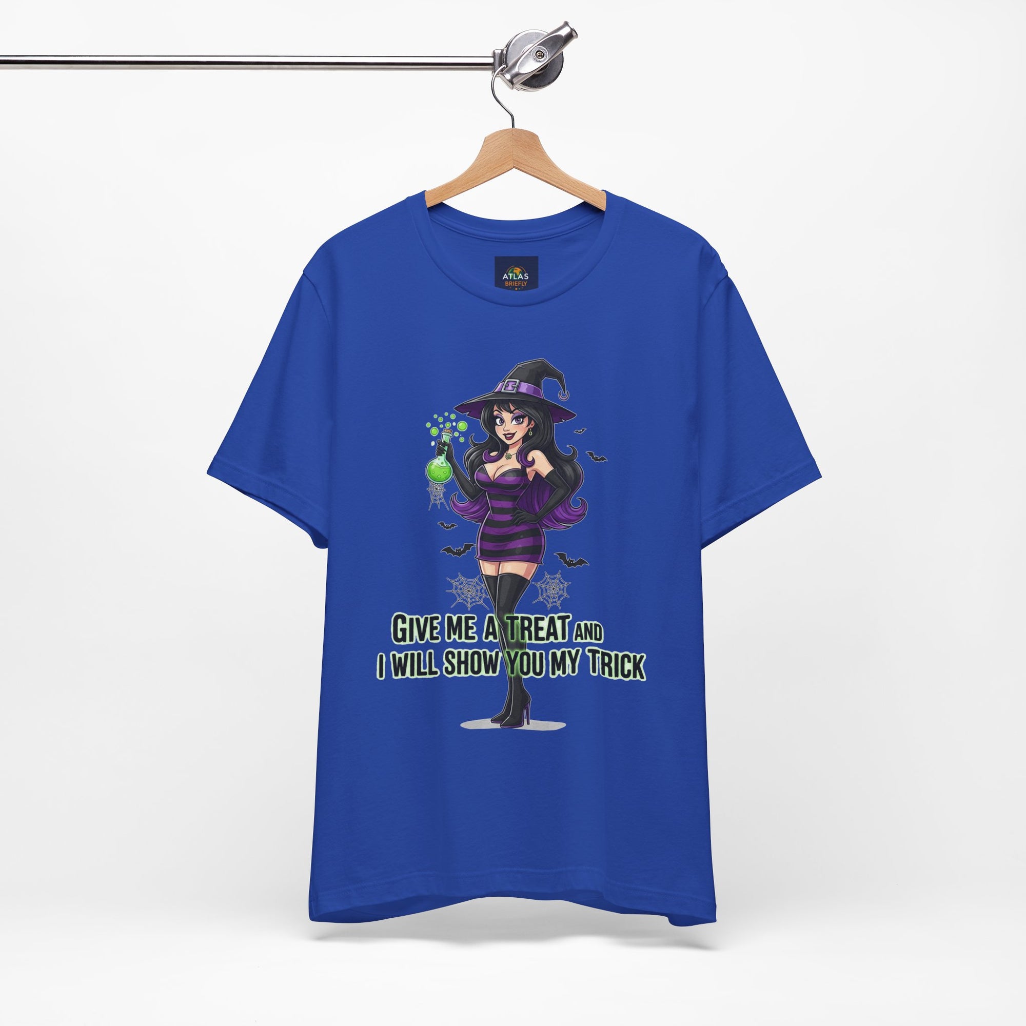 Sexy Witch Halloween T-Shirt - Flirty Witch Costume Tee | Trick or Treat Halloween Shirt - Atlas Briefly