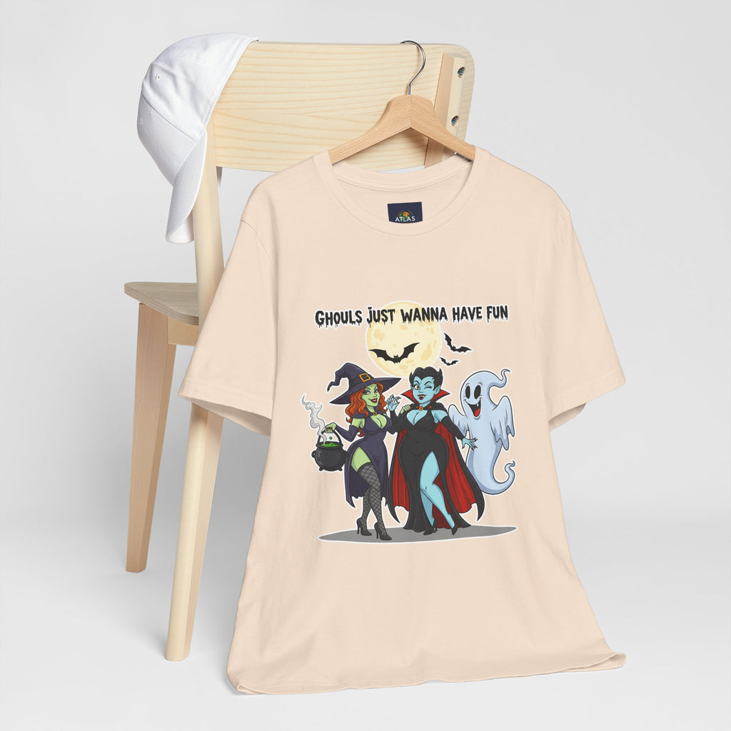 Ghouls Just Wanna Have Fun Halloween T-Shirt - Cute Witch Vampire Ghost Tee | Halloween Character Shirt - Atlas Briefly
