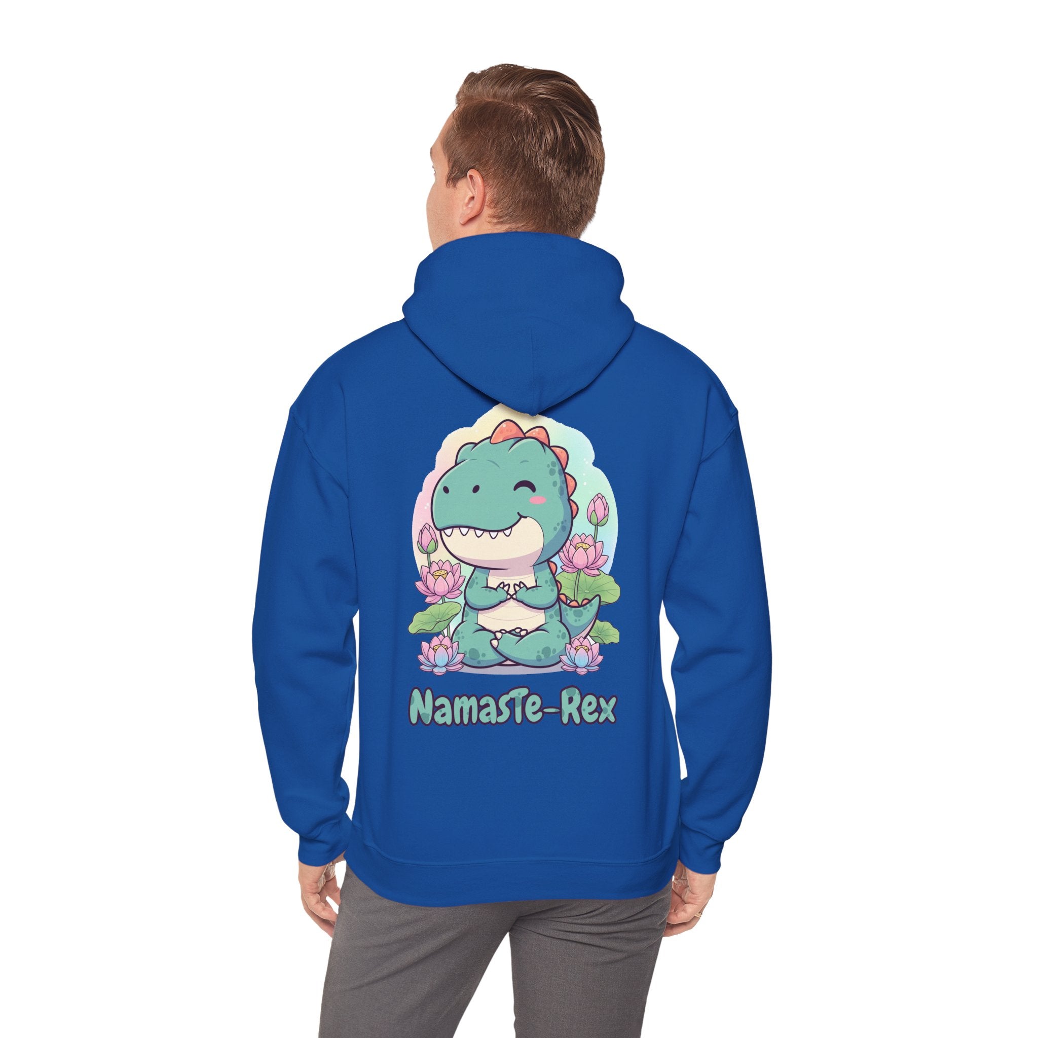 NamasTe-Rex Meditating Dinosaur Hoodie - Funny Yoga Sweatshirt | Zen T-Rex Gift - Atlas Briefly