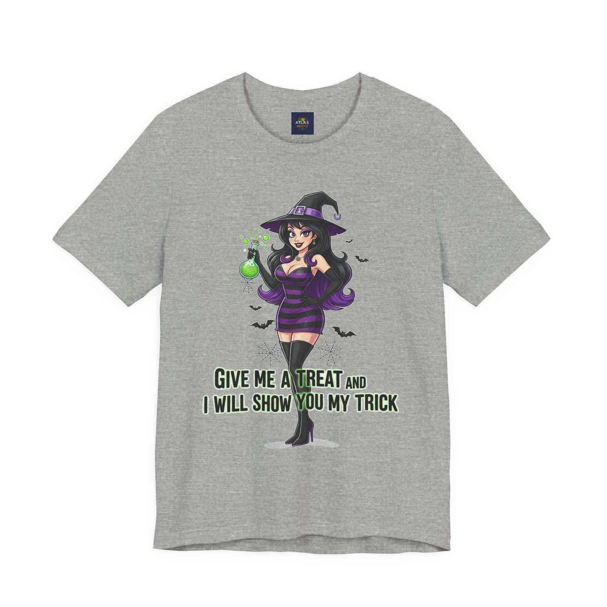 Sexy Witch Halloween T-Shirt - Flirty Witch Costume Tee for Trick or Treat - Atlas Briefly
