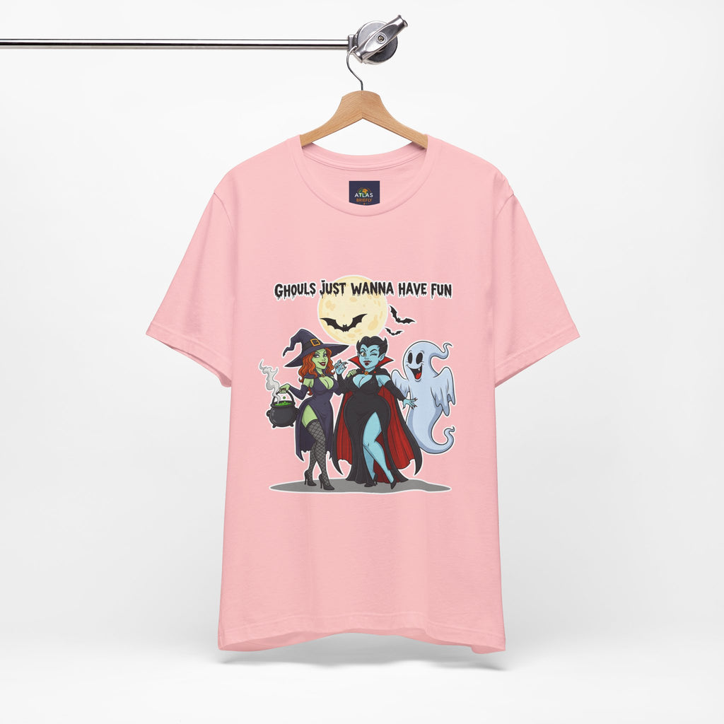 Ghouls Just Wanna Have Fun Halloween T-Shirt - Cute Witch Vampire Ghost Tee | Halloween Character Shirt - Atlas Briefly