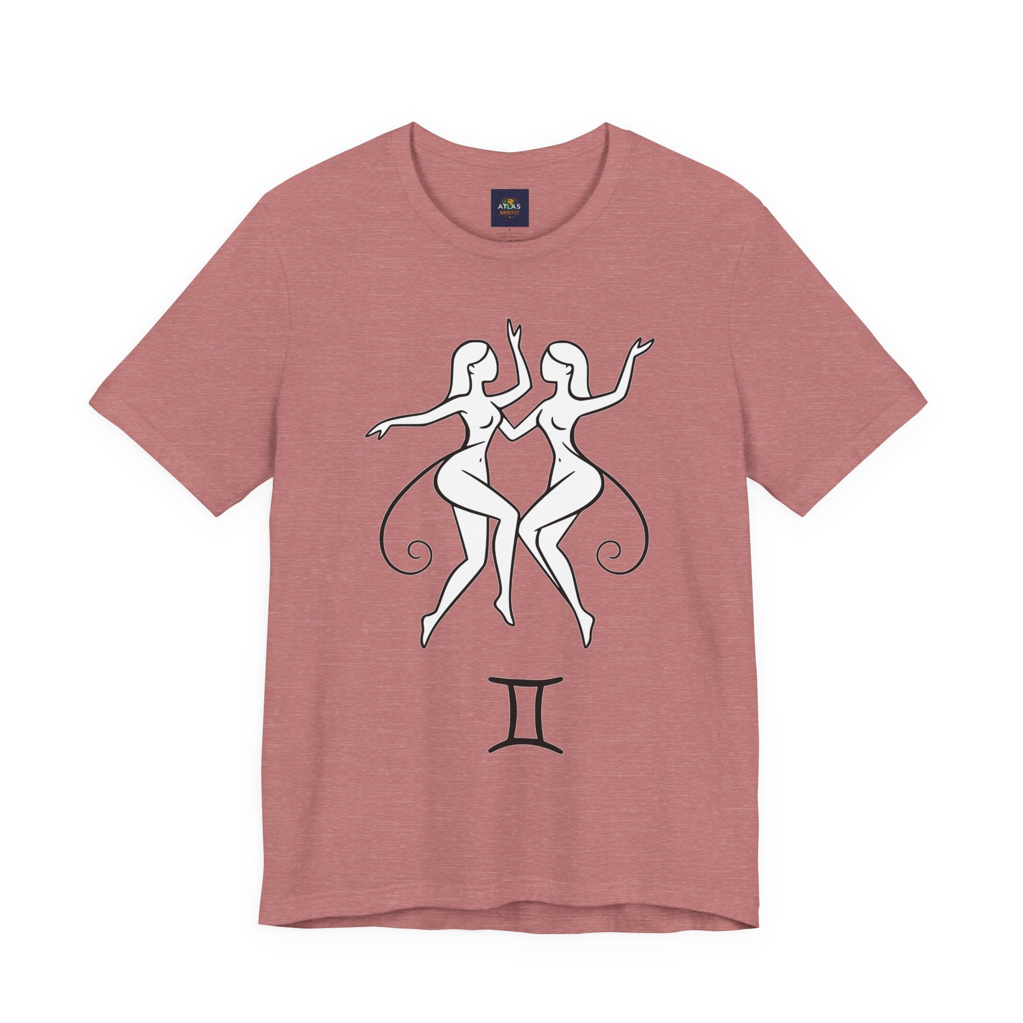 Gemini Zodiac Tee - Minimalistic Black and White Unisex Design