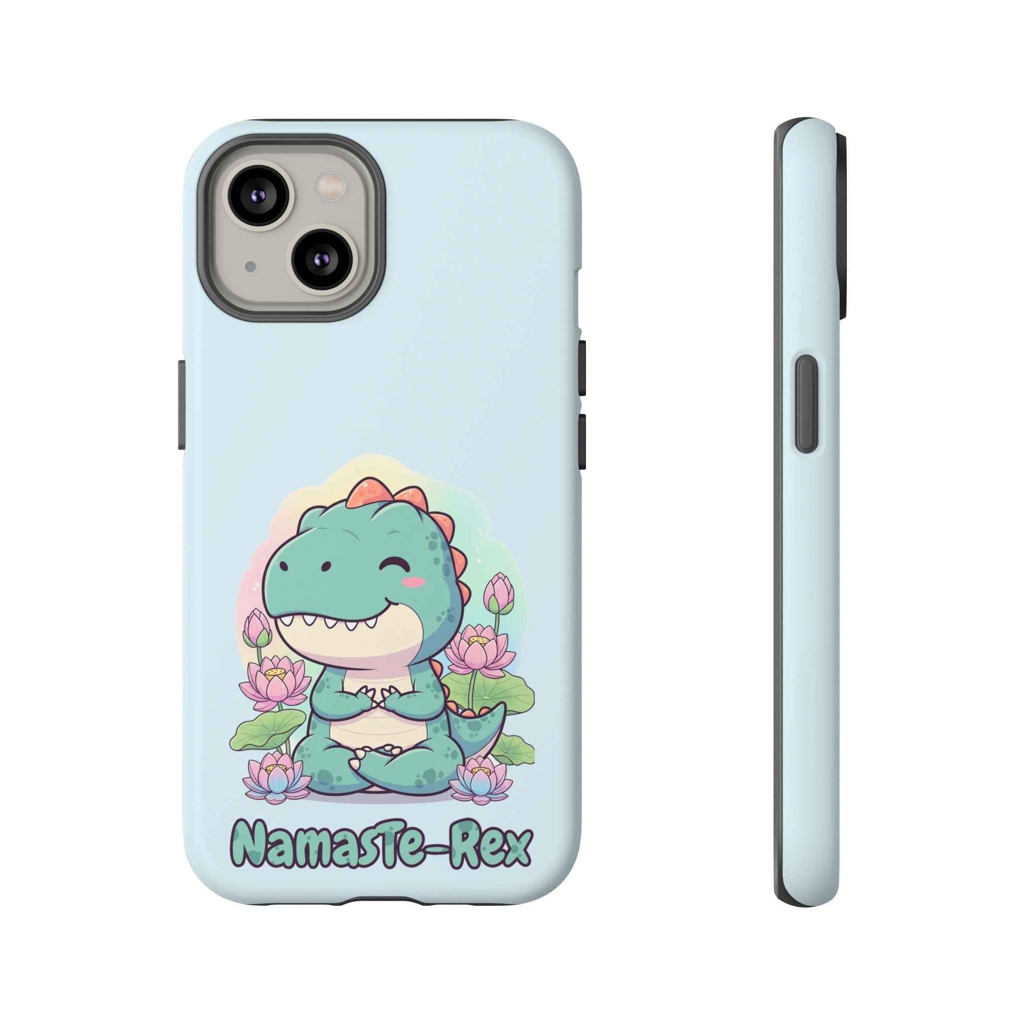 NamasTe-Rex Phone Case - Funny Yoga T-Rex Meditating Dinosaur Mobile Cover for Zen Lovers - Atlas Briefly