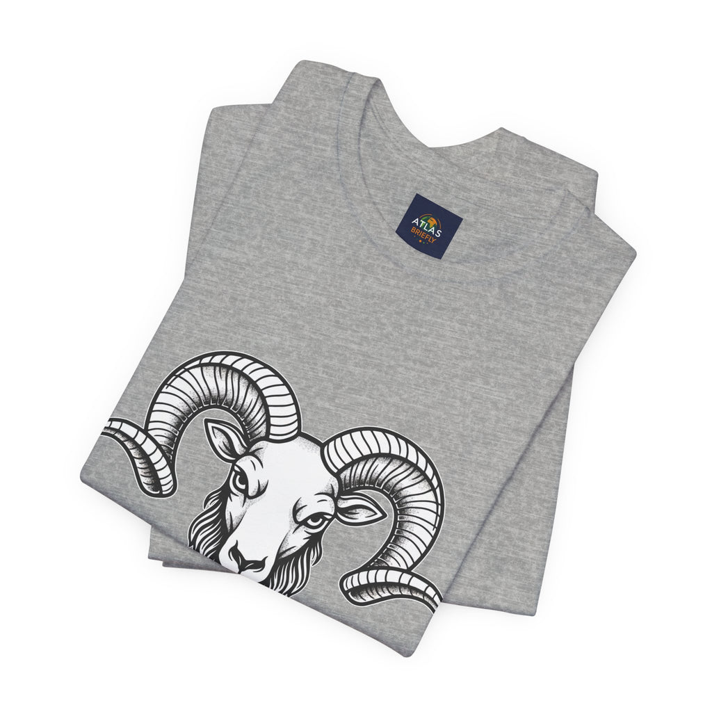 Aries Horoscope Tee - Unisex Black and White Minimal Design