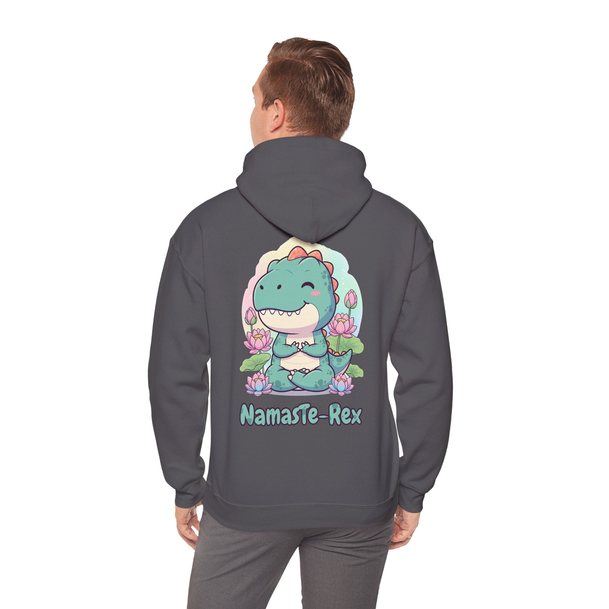 NamasTe-Rex Meditating Dinosaur Hoodie - Funny Yoga Sweatshirt | Zen T-Rex Gift - Atlas Briefly