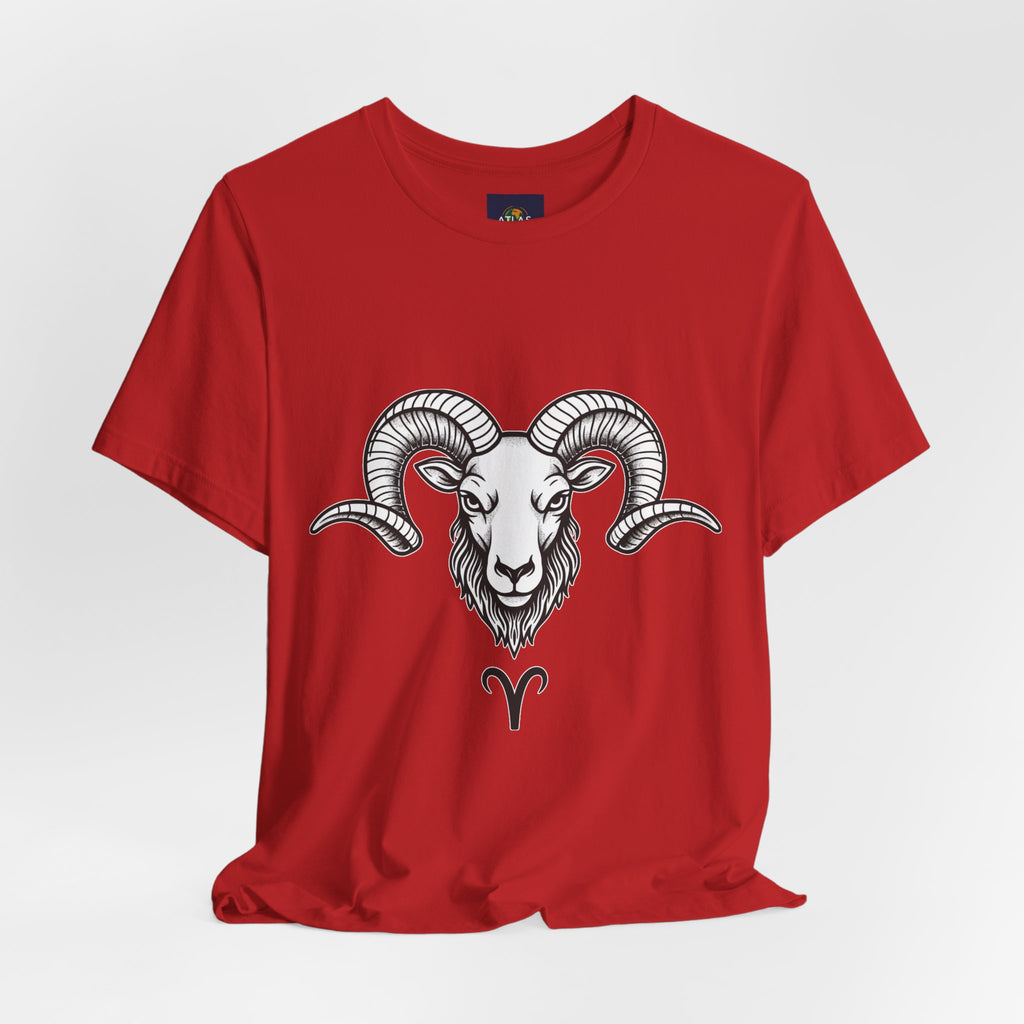 Aries Horoscope Tee - Unisex Black and White Minimal Design