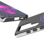 Neon Skull Synthwave Phone Case - Retro 80s Cyberpunk Mobile Cover | Vaporwave Tech Gift - Atlas Briefly