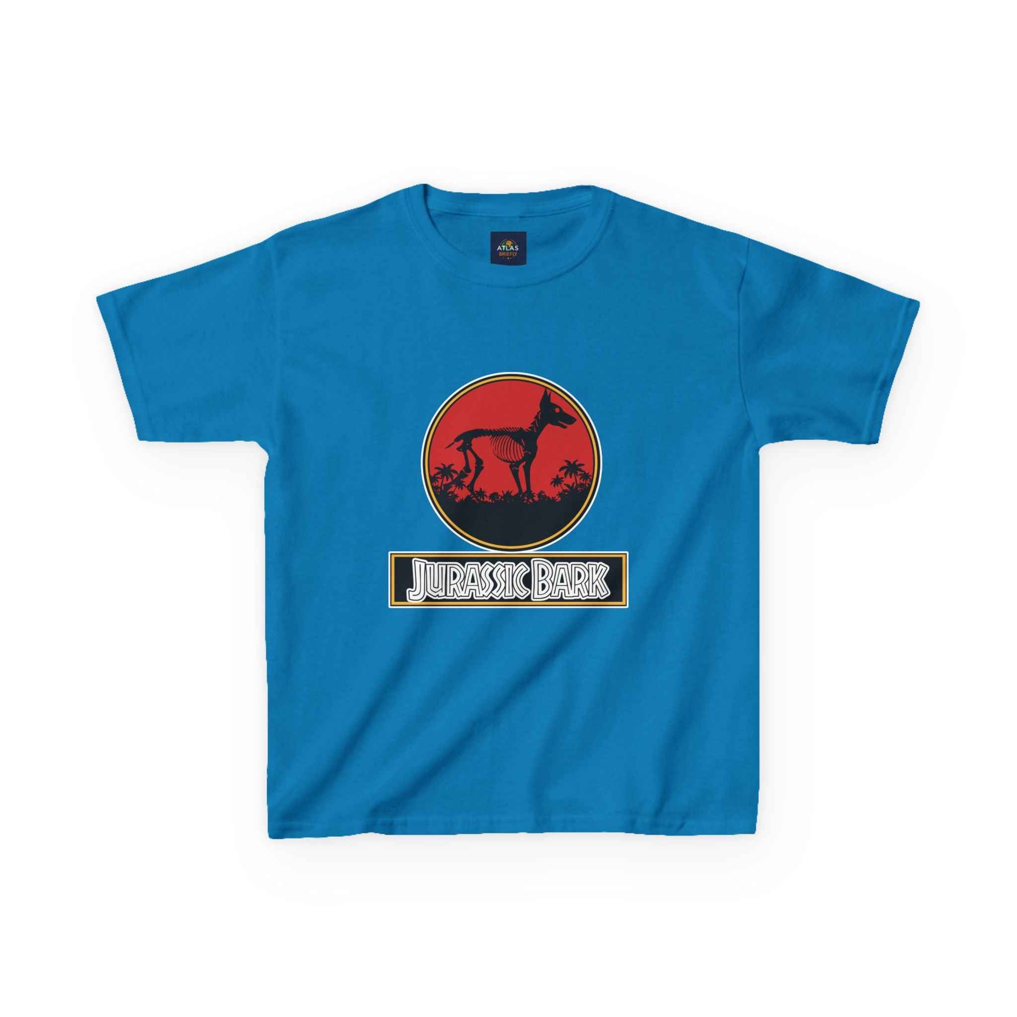 Kids Doberman Jurassic Bark T-Shirt | Fun Dog Tee for Kids - Atlas Briefly
