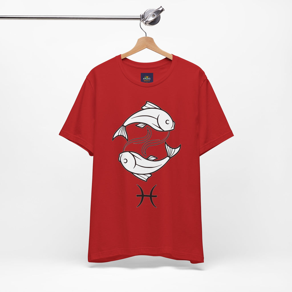 Pisces Zodiac T-shirt - Minimalist Black and White Unisex Tee