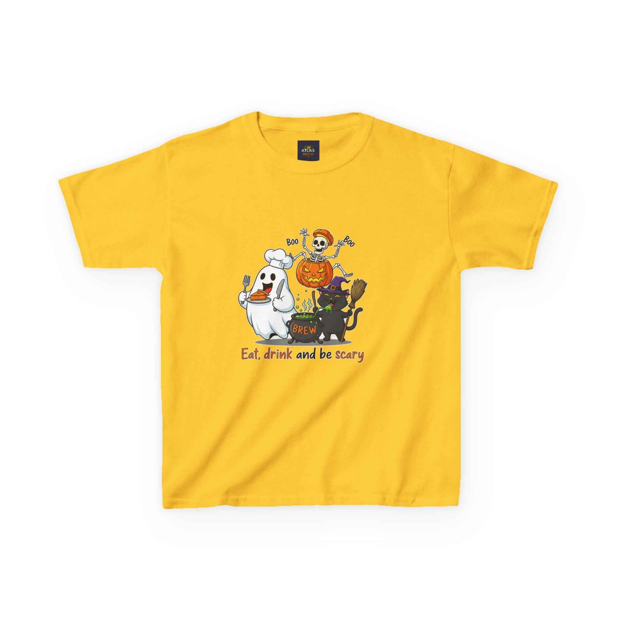 Eat Drink and Be Scary T-Shirt for kids - Atlas Briefly