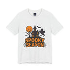 Spooky Season Halloween T-Shirt - Haunted House Ghost Bat Graphic Tee | Halloween Landscape Shirt - Atlas Briefly